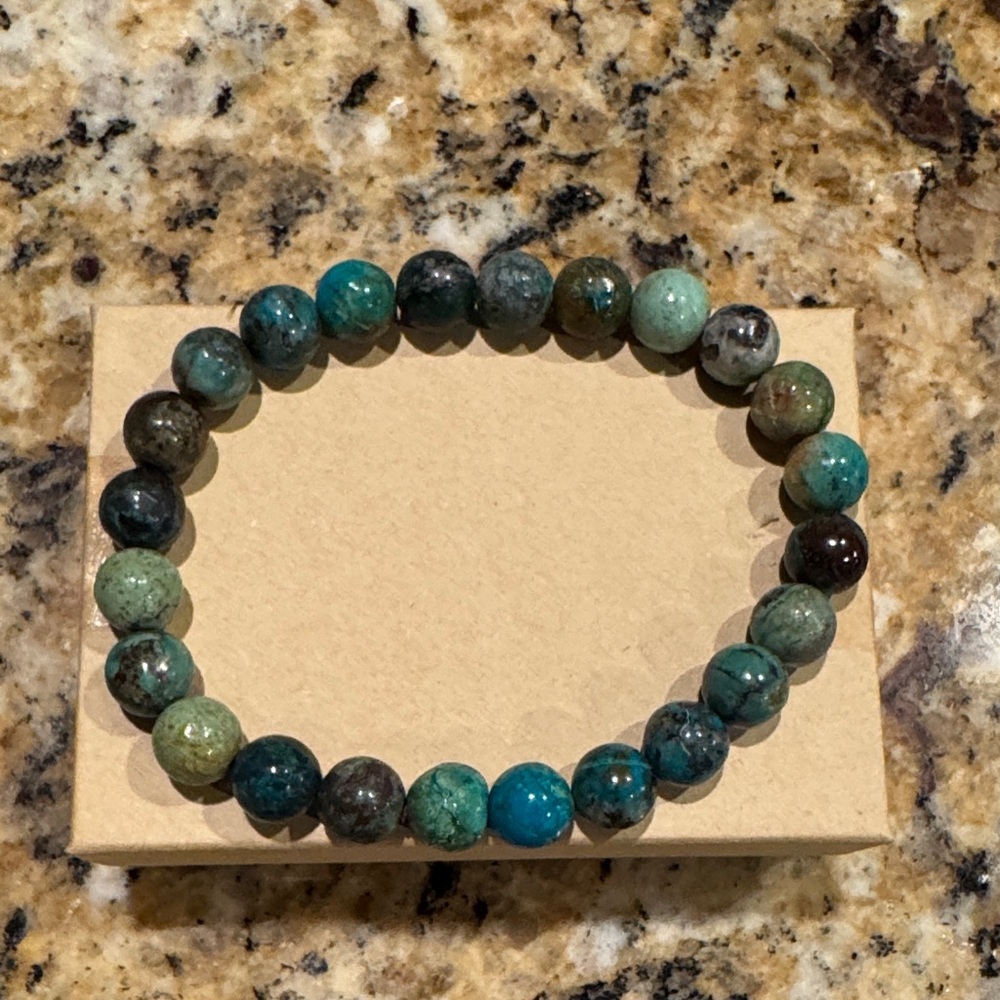 Chrysocolla Elastic Bracelet - 6mm Beads Elegant Beaded Bracelet